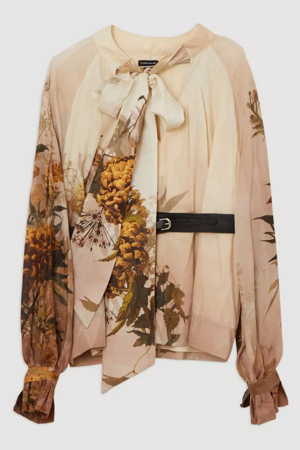 Satin Cowl Neck Woven Blouse | Karen Millen